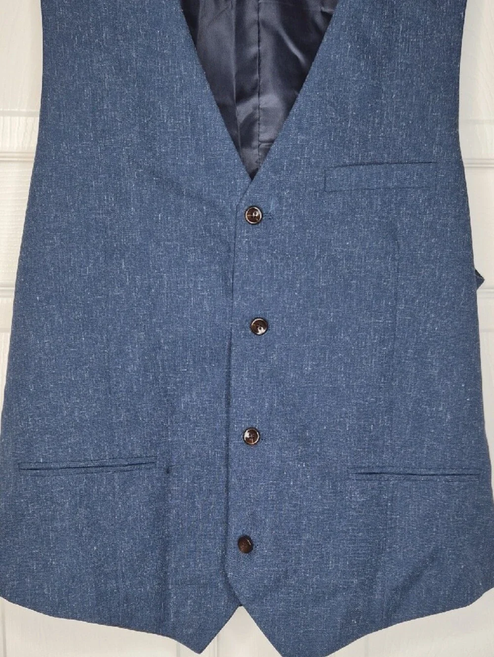 Men's Navy Blue Suit Vest & Shorts Set